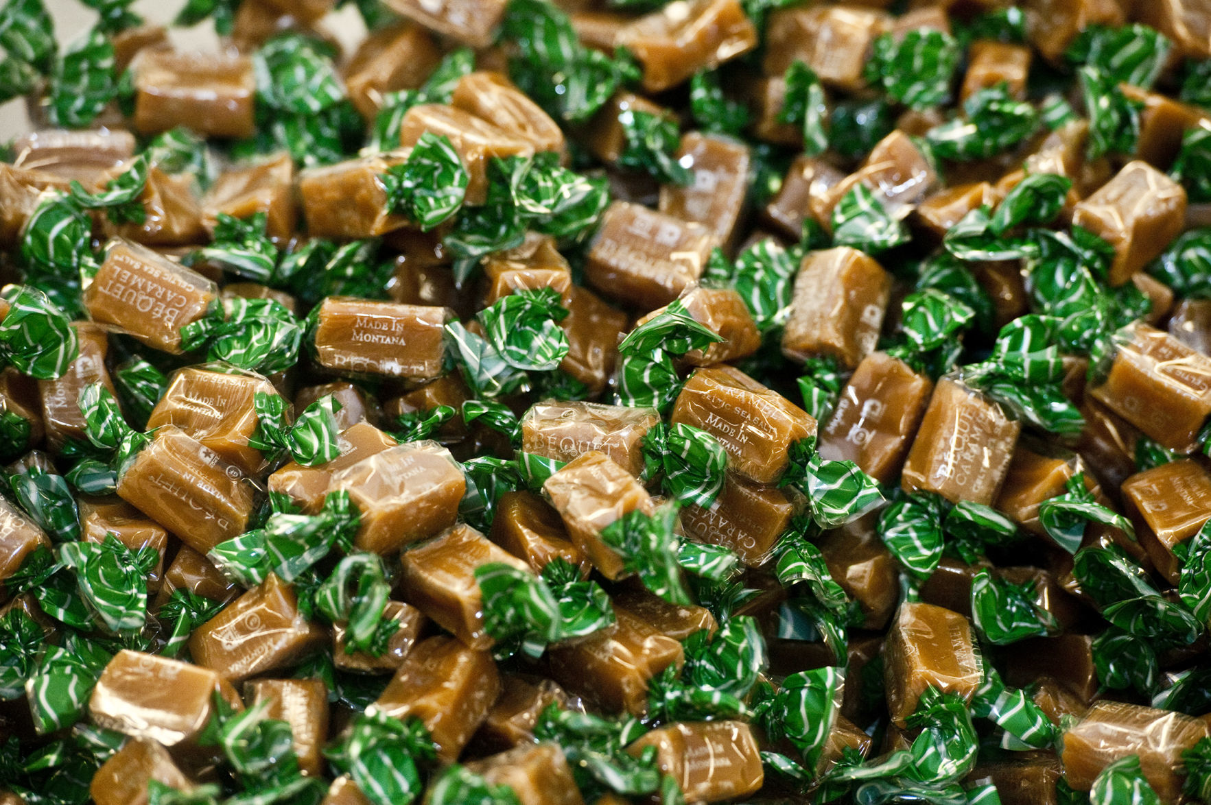 Caramels awaiting gift bags